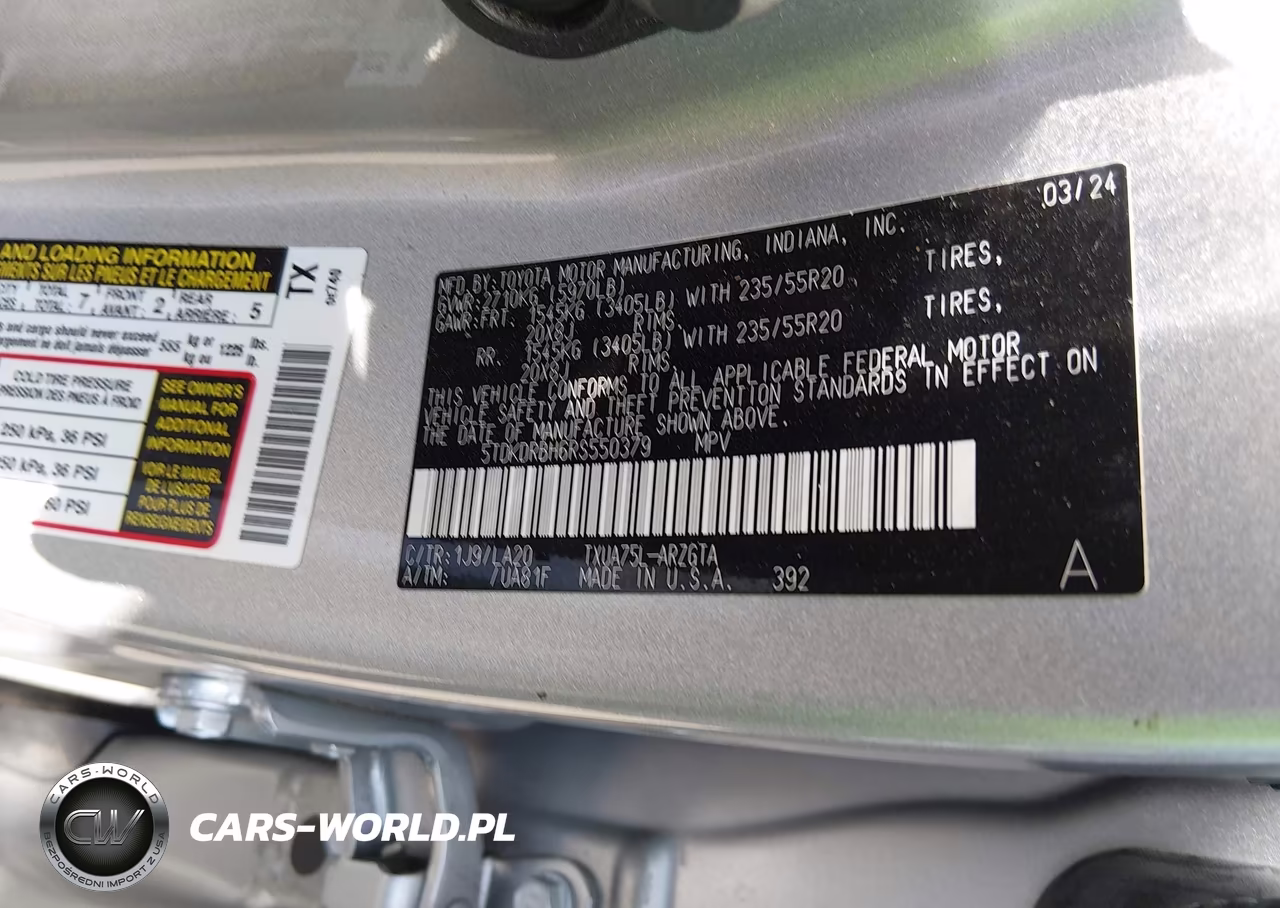 2024 Toyota Highlander Platinum VIN:5TDKDRBH6RS550379 - 9