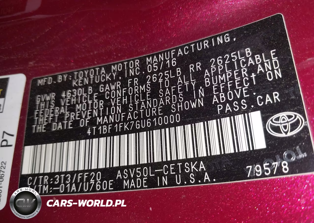 2016 Toyota Camry Se VIN:4T1BF1FK7GU610000 - 9