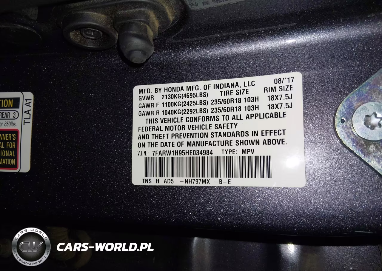 2017 Honda Cr-V Touring VIN:7FARW1H95HE034984 - 9