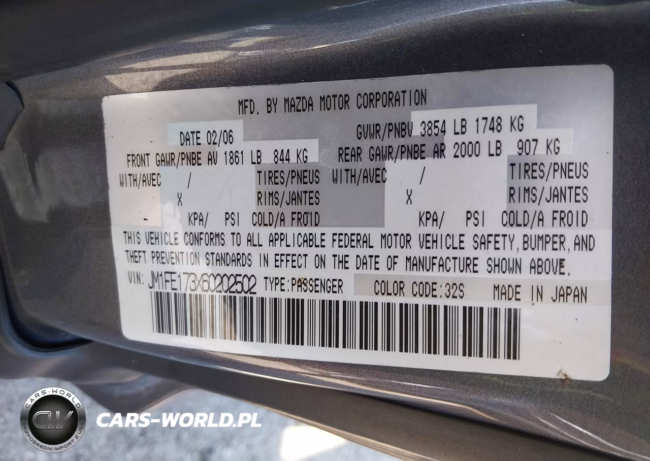 2006 Mazda Rx-8 6-Speed Sport Automatic (A6) VIN:JM1FE173X60202502 - 9