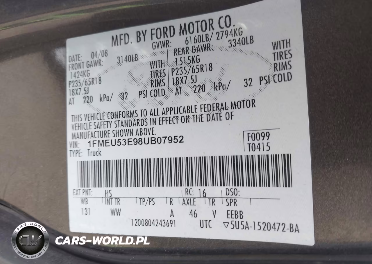 2008 Ford Explorer Sport Trac Limited VIN:1FMEU53E98UB07952 - 9