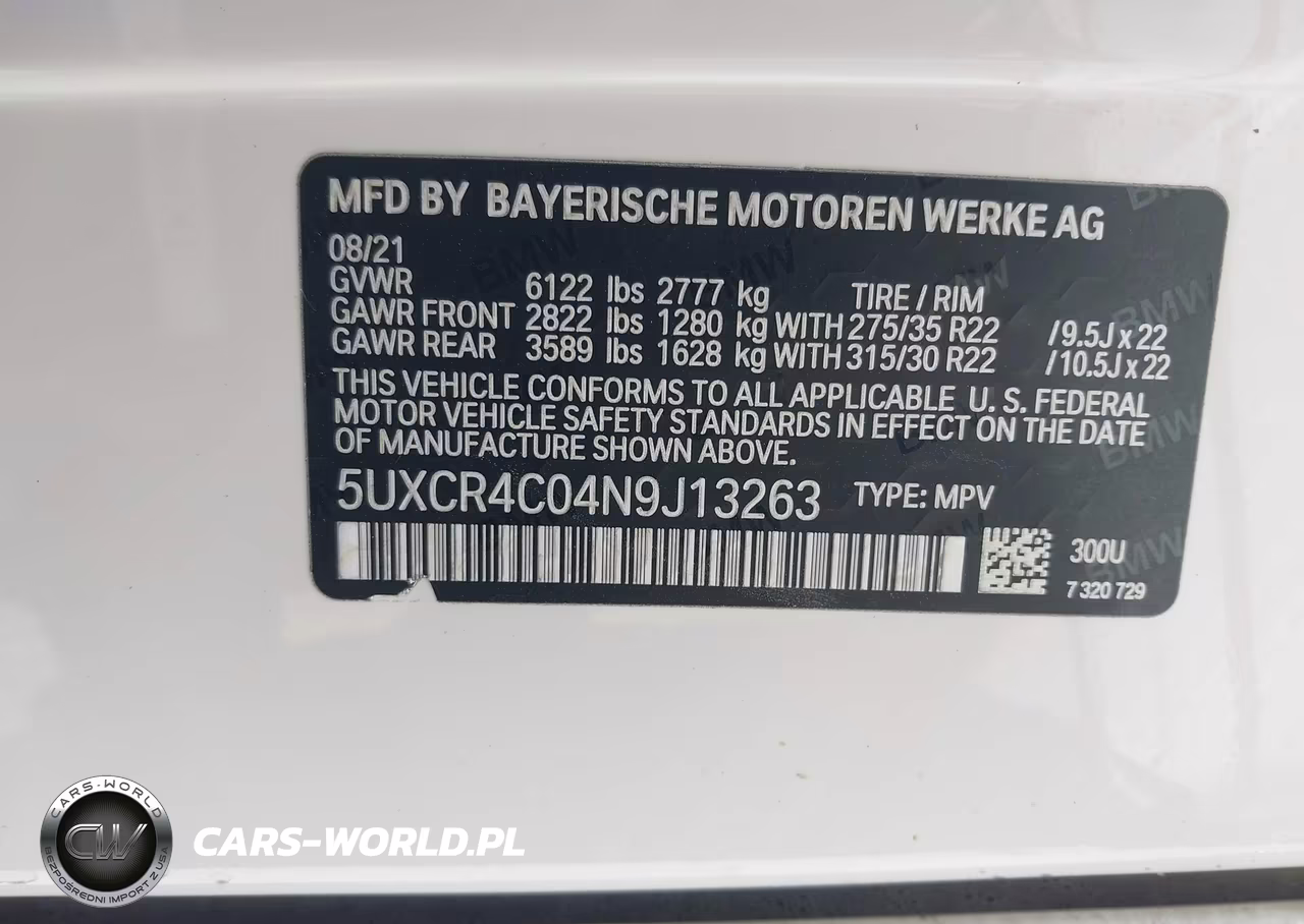 2022 BMW X5 Sdrive40I VIN:5UXCR4C04N9J13263 - 9
