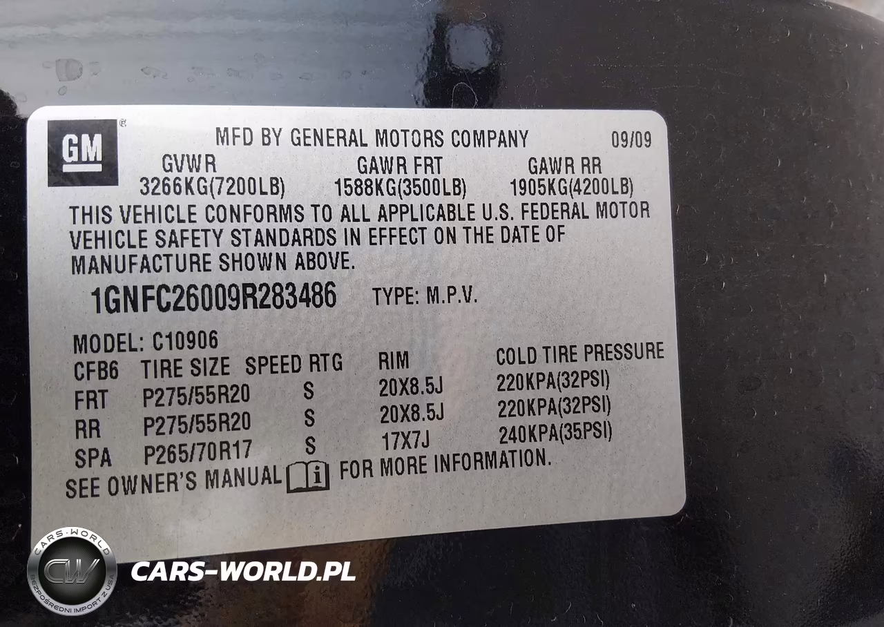 2009 Chevrolet Suburban 1500 Lt1 VIN:1GNFC26009R283486 - 9