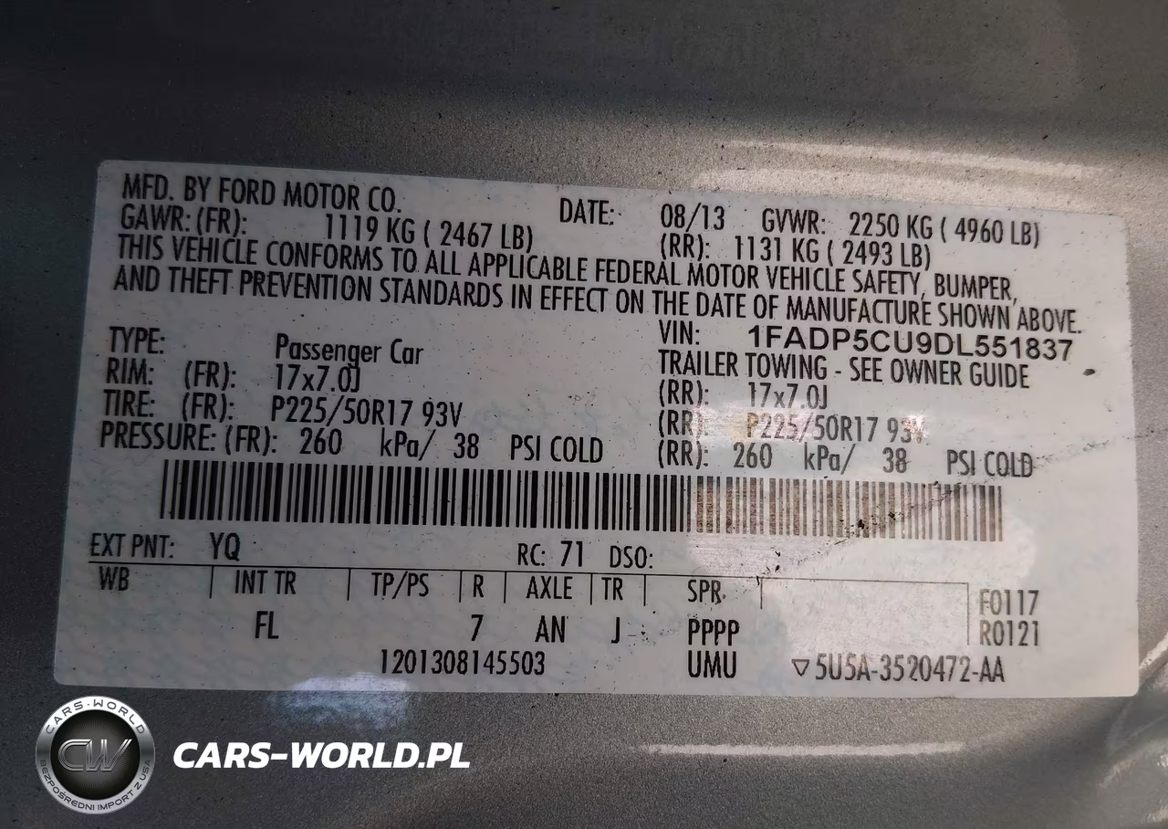 2013 Ford C-Max Energi Sel VIN:1FADP5CU9DL551837 - 9