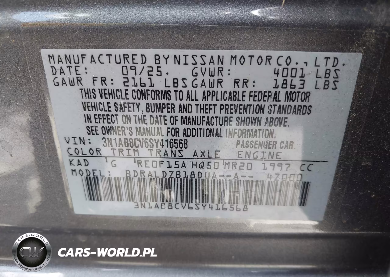 2025 Nissan Sentra Sv VIN:3N1AB8CV6SY416568 - 9