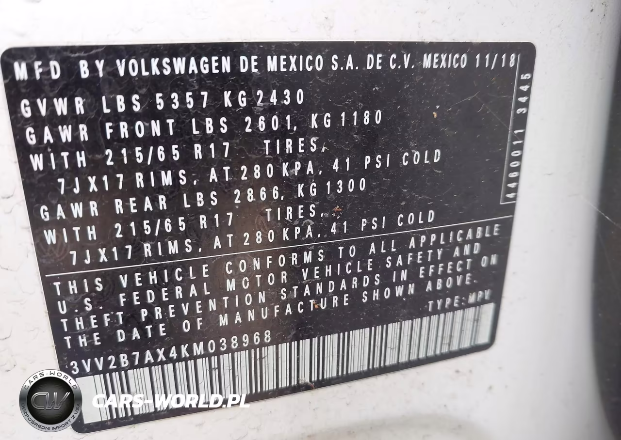 2019 Volkswagen Tiguan 2.0T Se-2.0T Sel-2.0T Sel R-Line-2.0T Sel R-Line Black VIN:3VV2B7AX4KM038968 - 9