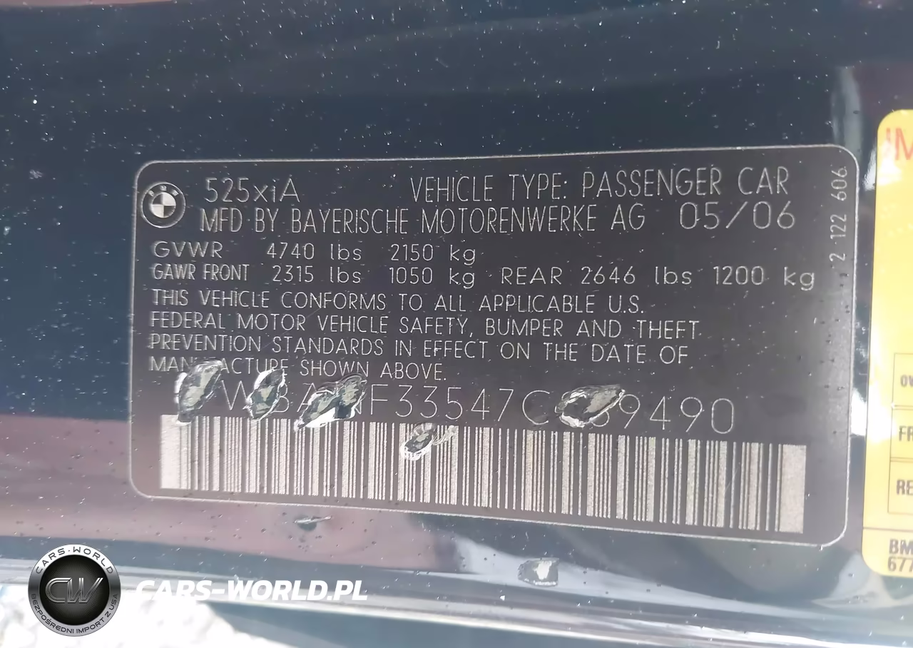 2007 BMW 525Xi VIN:WBANF33547CS39490 - 9