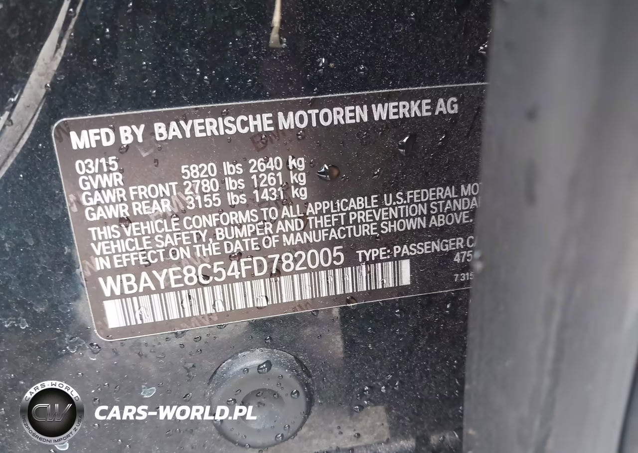 2015 BMW 750Li VIN:WBAYE8C54FD782005 - 9