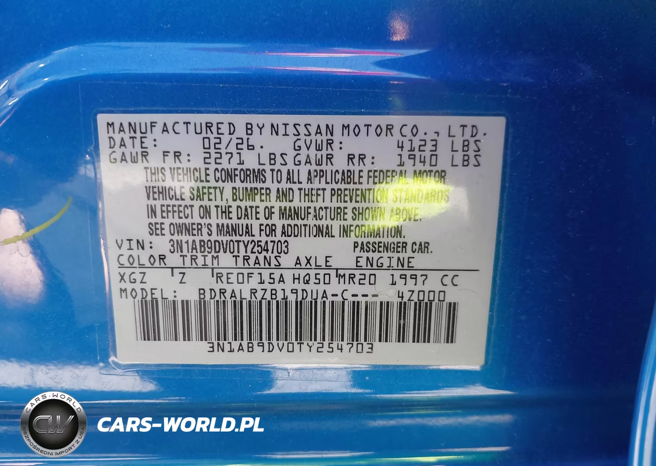 2026 Nissan Sentra Sr VIN:3N1AB9DV0TY254703 - 9