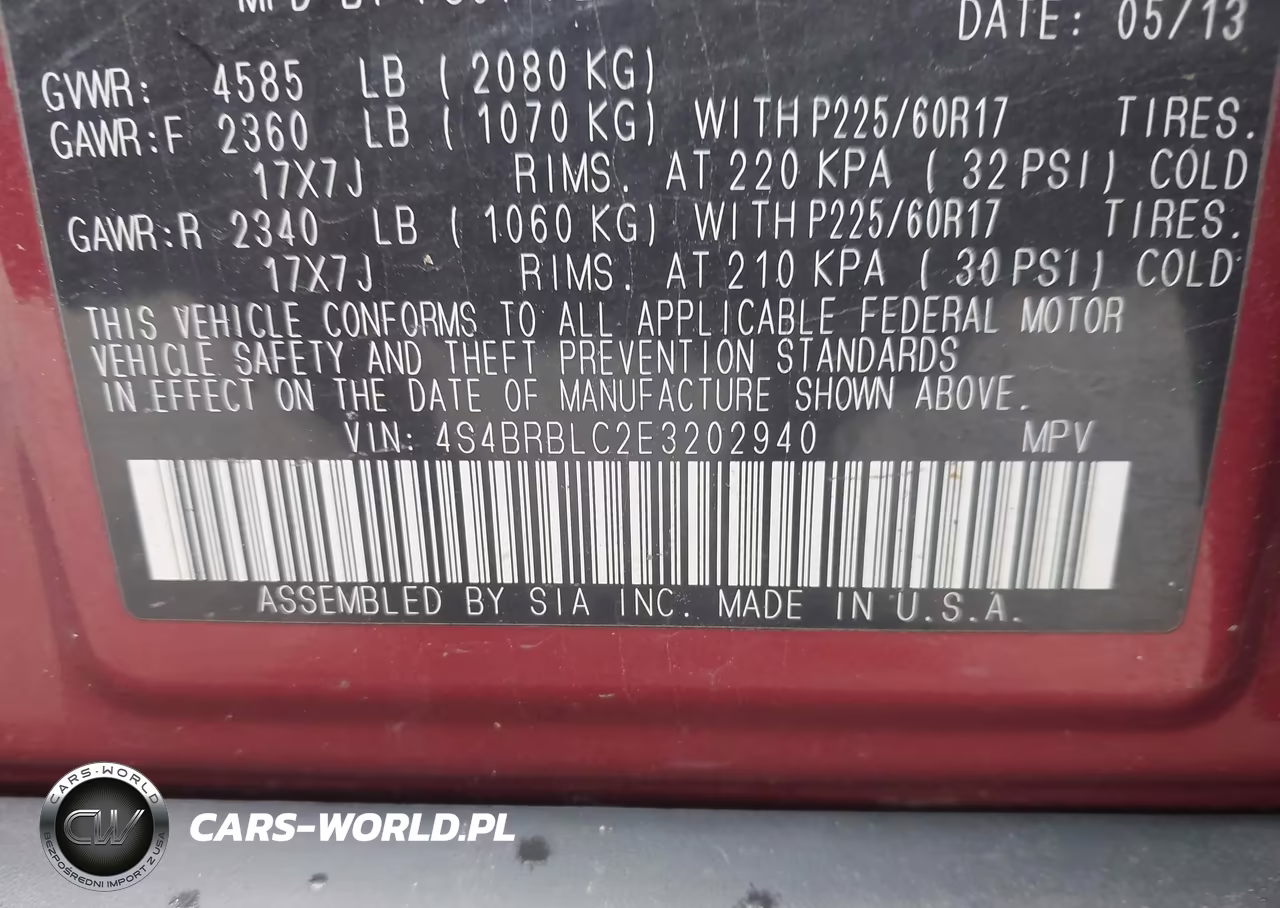 2014 Subaru Outback 2.5I Limited VIN:4S4BRBLC2E3202940 - 9