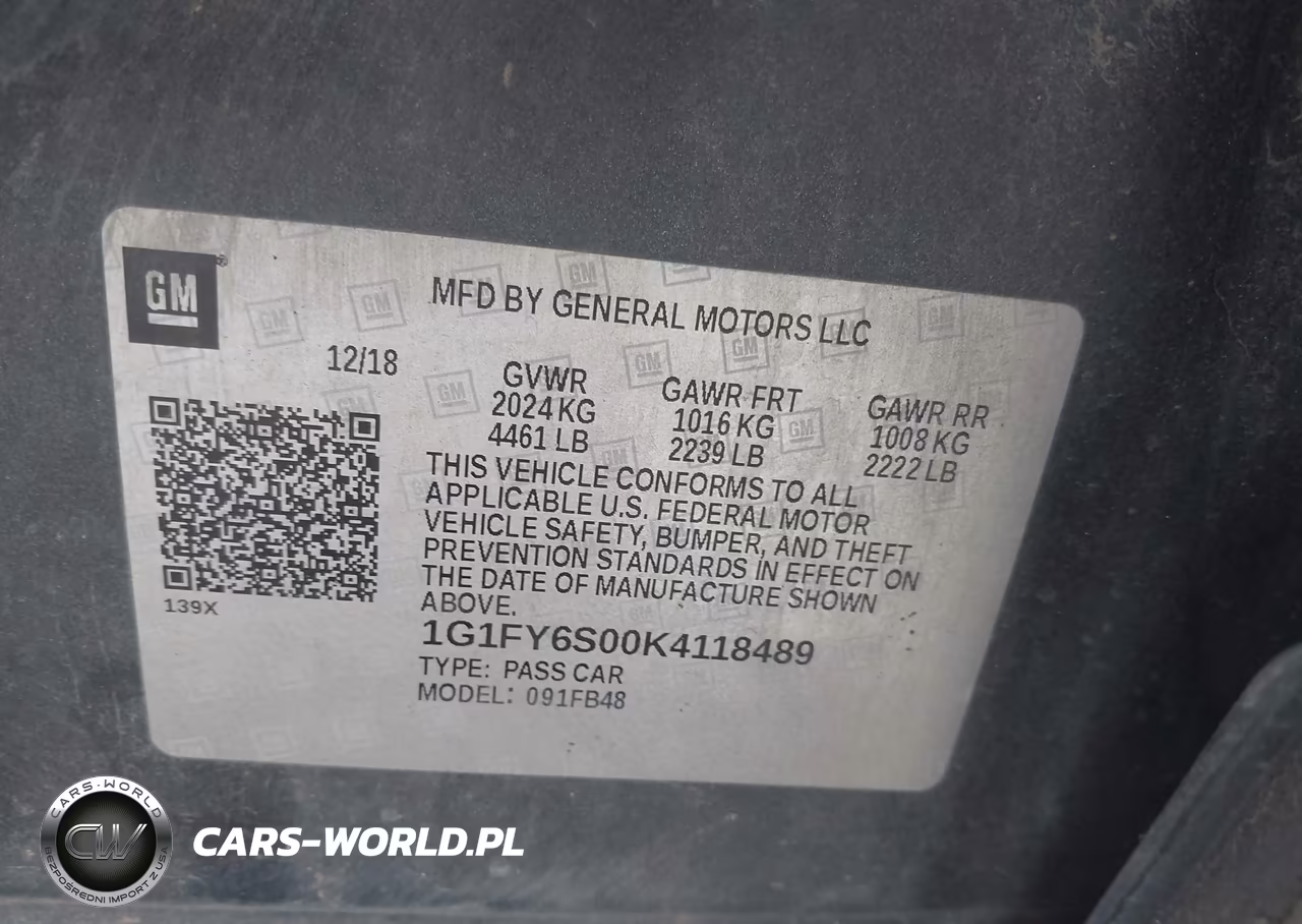 2019 Chevrolet Bolt Ev Lt VIN:1G1FY6S00K4118489 - 9