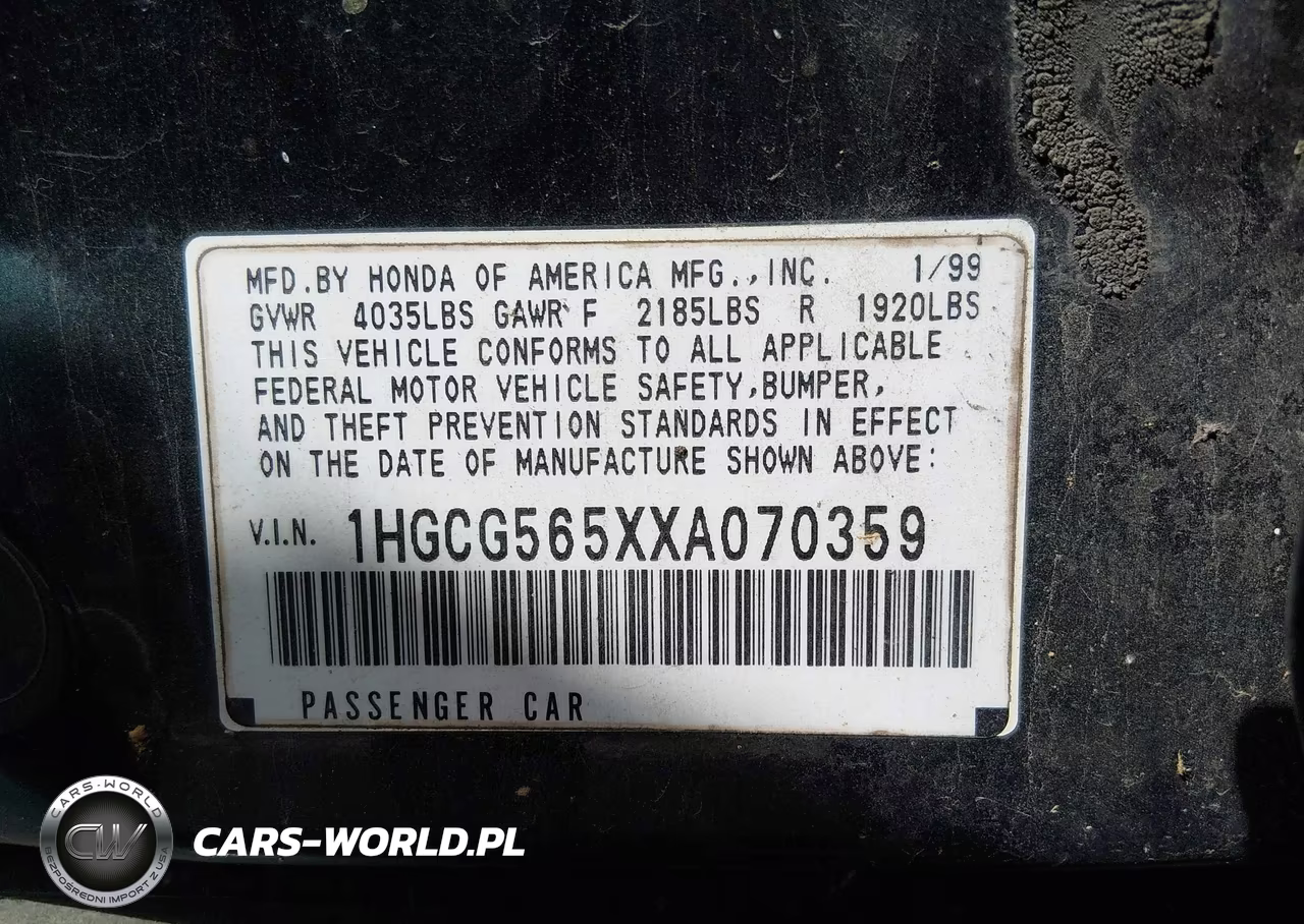 1999 Honda Accord Ex VIN:1HGCG565XXA070359 - 9