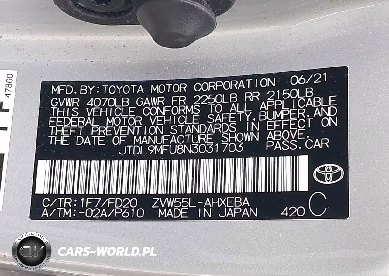2022 Toyota Prius Le Awd-E VIN:JTDL9MFU8N3031703 - 9
