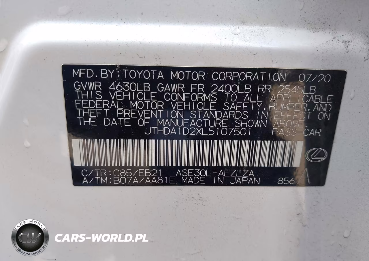 2020 Lexus Is 300 VIN:JTHDA1D2XL5107501 - 9