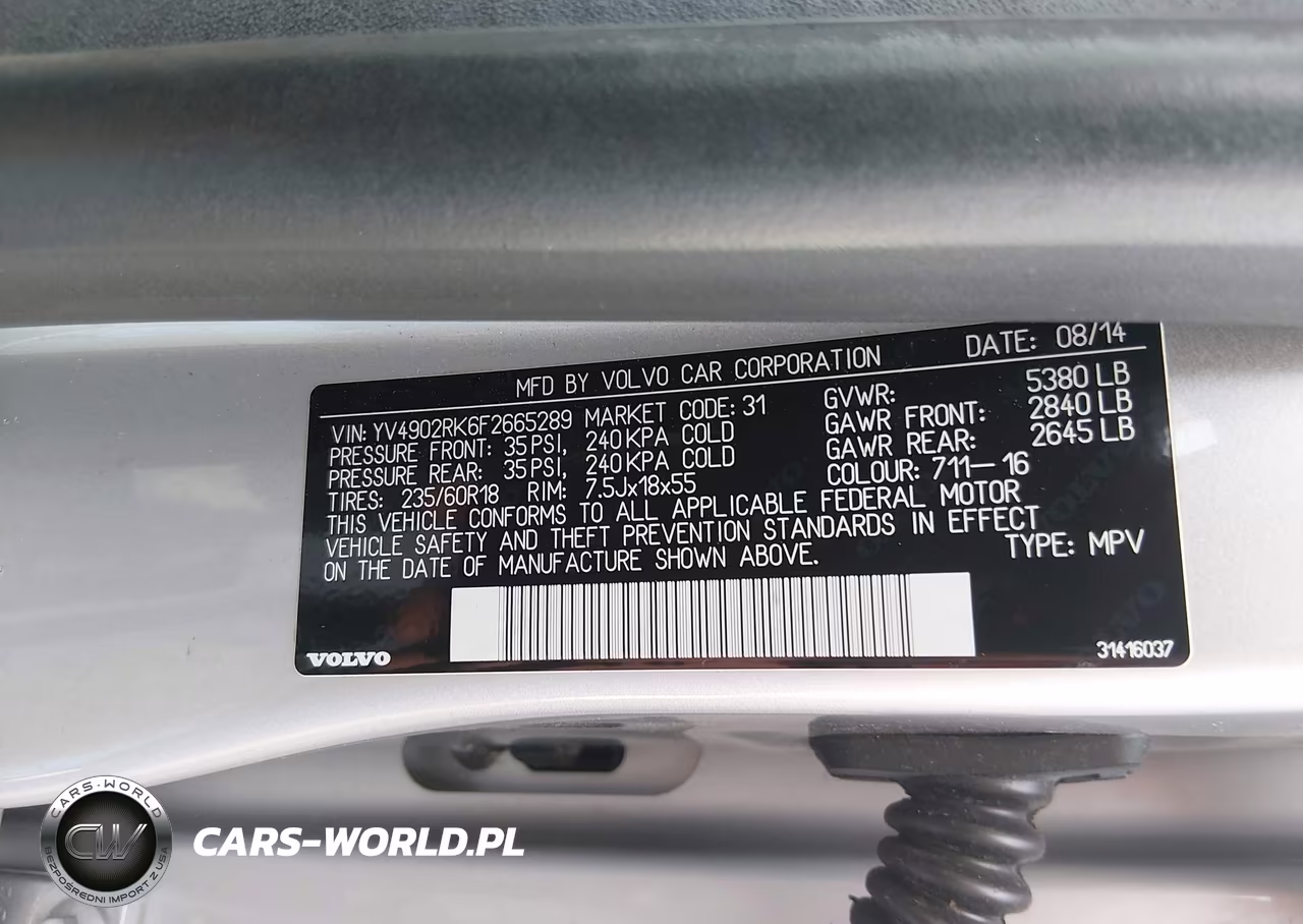 2015 Volvo Xc60 T6 VIN:YV4902RK6F2665289 - 9