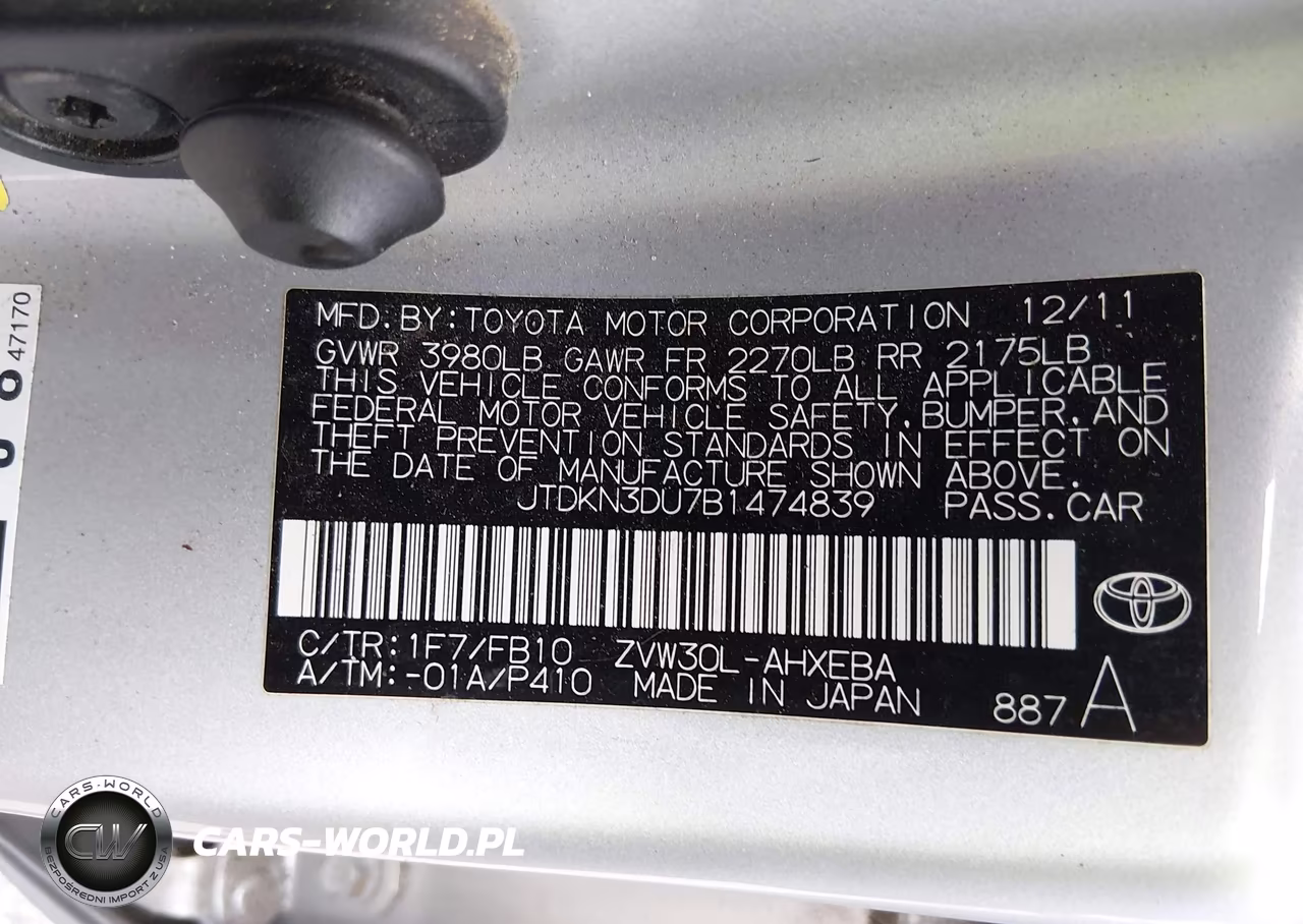 2011 Toyota Prius Two VIN:JTDKN3DU7B1474839 - 9