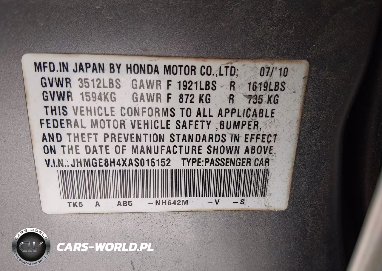 2010 Honda Fit Sport VIN:JHMGE8H4XAS016152 - 9