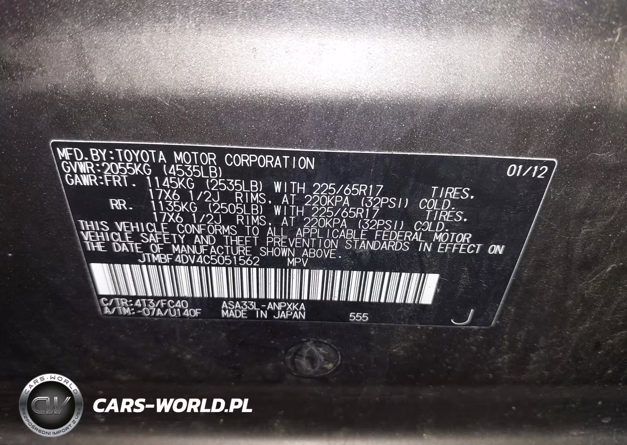 2012 Toyota Rav4 VIN:JTMBF4DV4C5051562 - 9