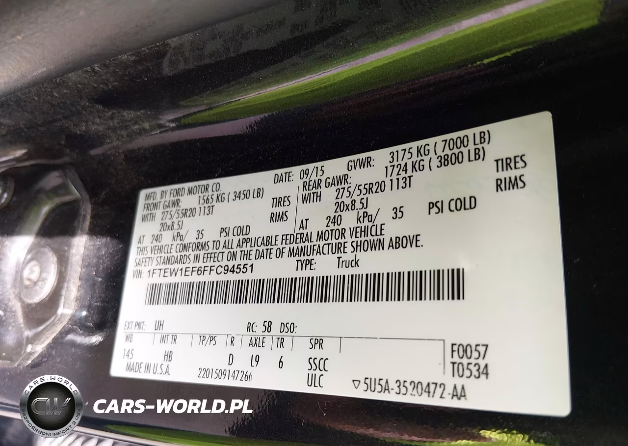 2015 Ford F-150 Lariat VIN:1FTEW1EF6FFC94551 - 9