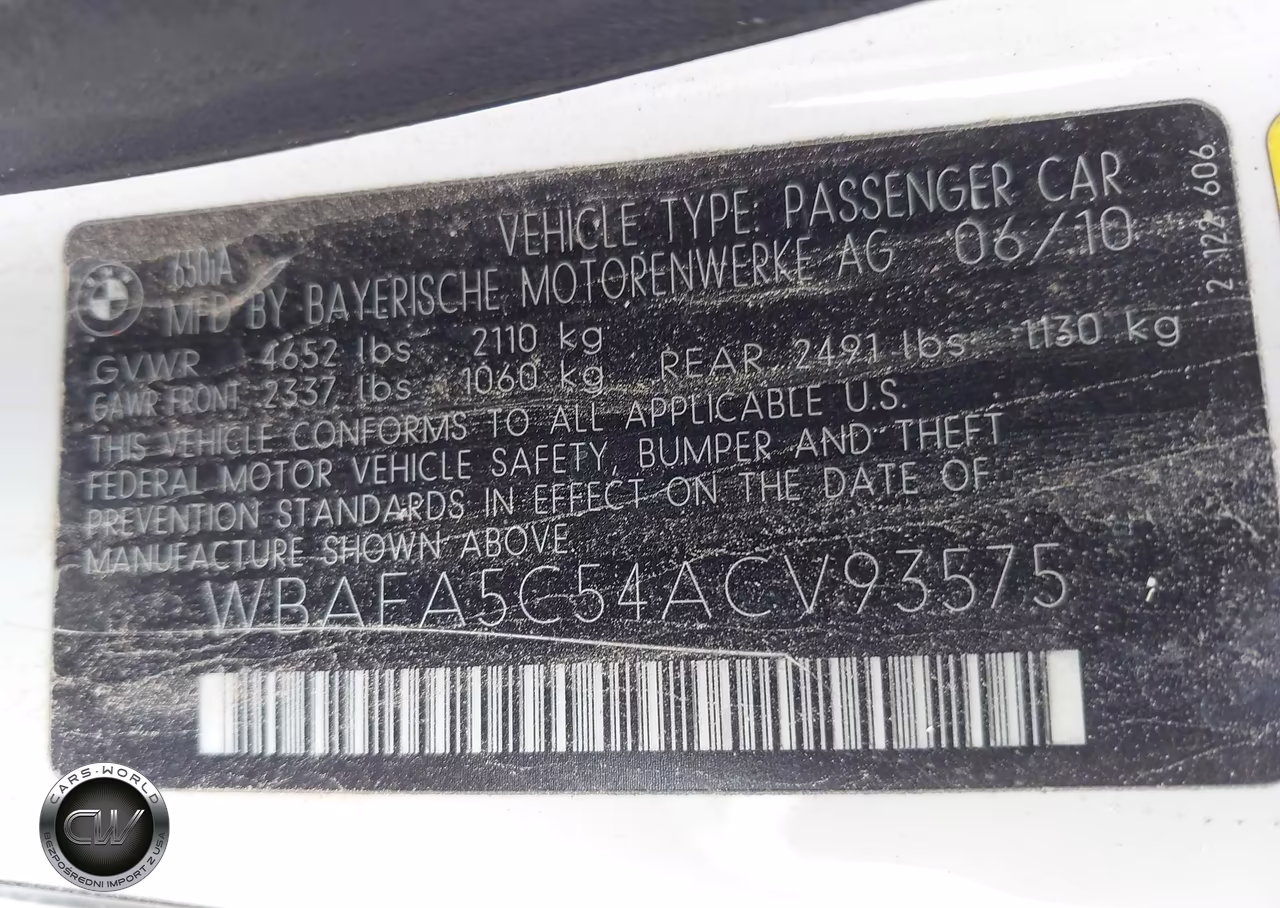 2010 BMW 650I VIN:WBAEA5C54ACV93575 - 9