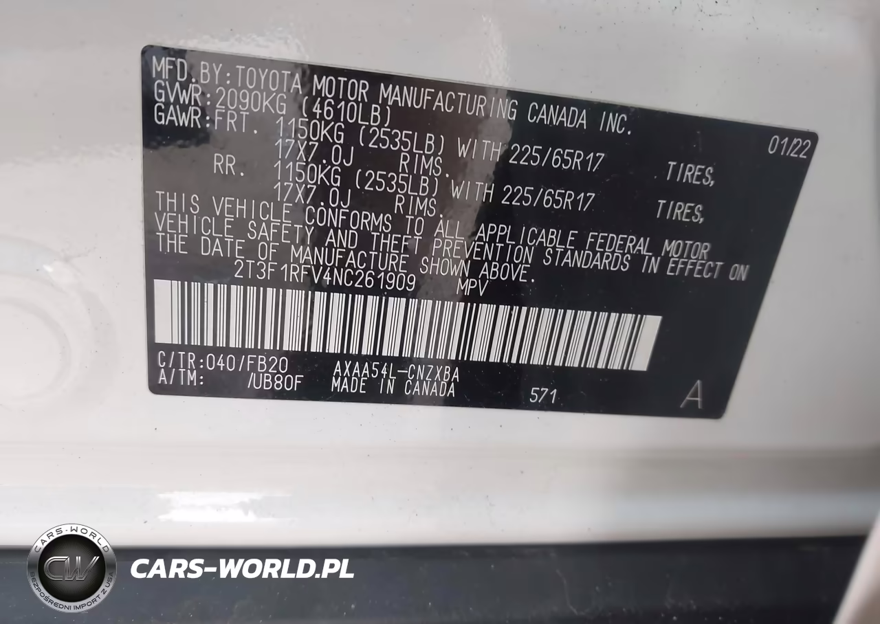 2022 Toyota Rav4 Le VIN:2T3F1RFV4NC261909 - 9
