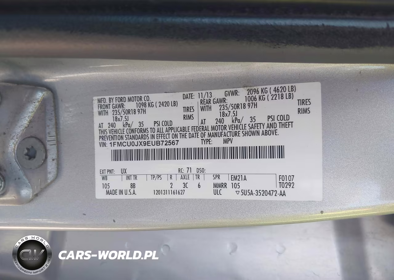 2014 Ford Escape Titanium VIN:1FMCU0JX9EUB72567 - 9