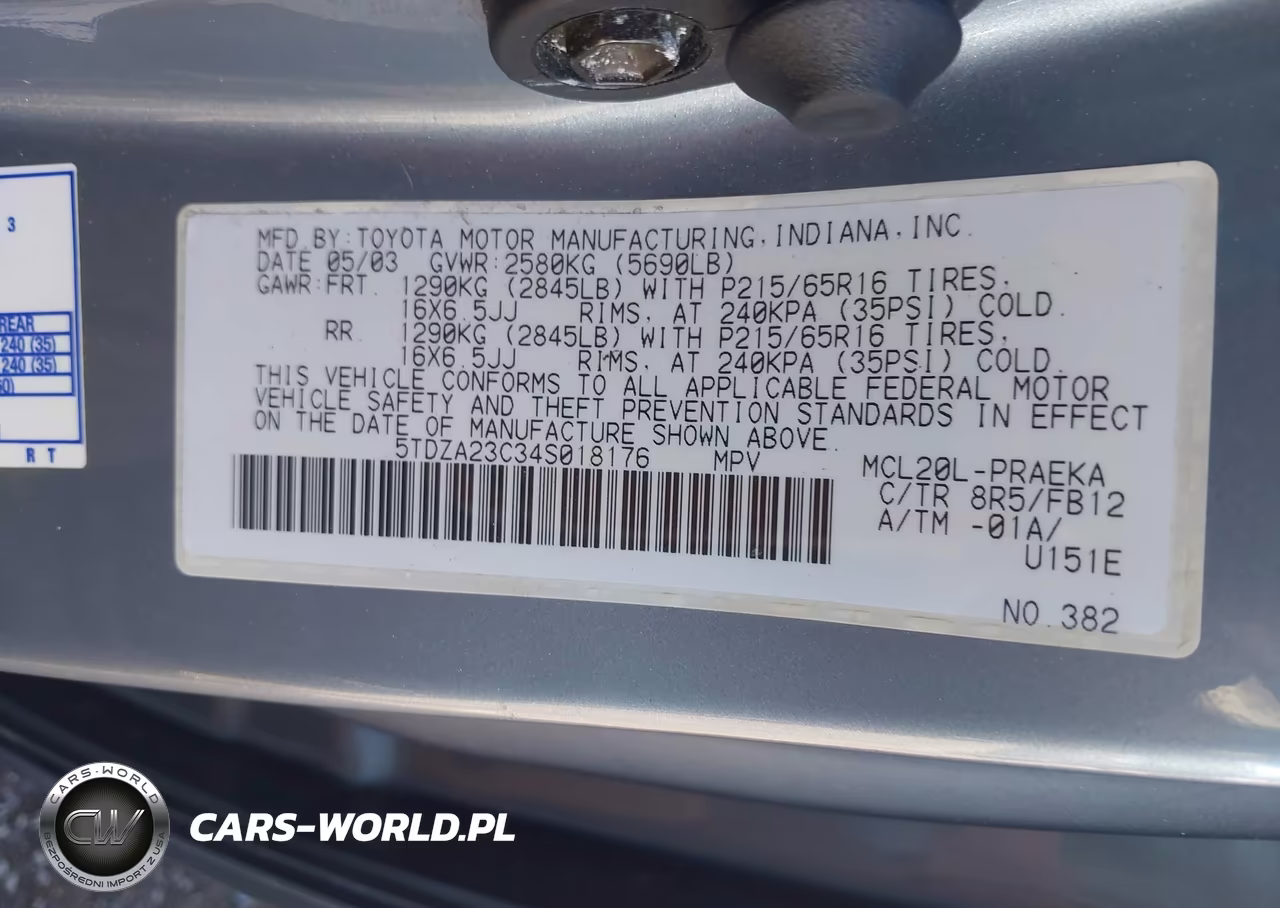 2004 Toyota Sienna Le VIN:5TDZA23C34S018176 - 9