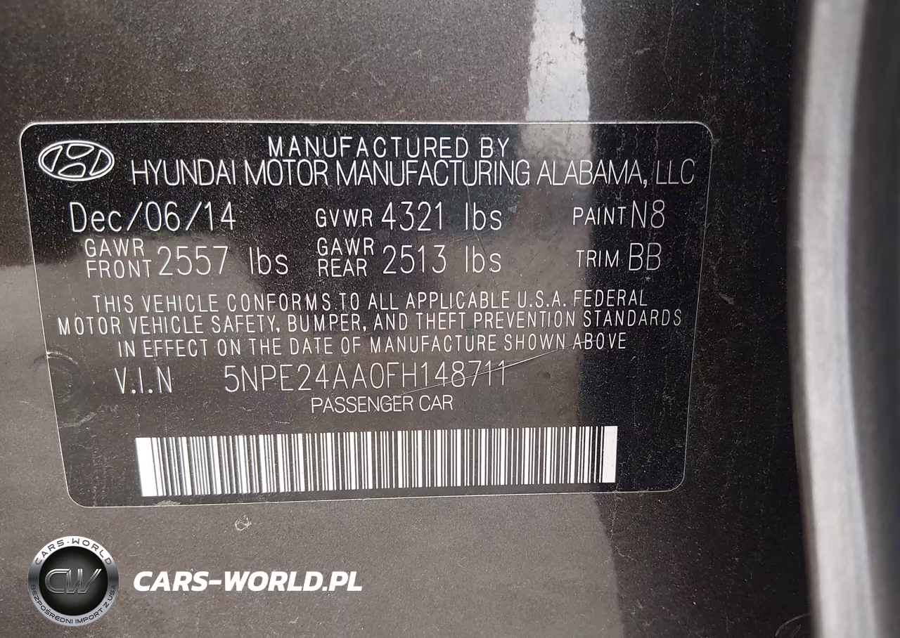2015 Hyundai Sonata Eco VIN:5NPE24AA0FH148711 - 9