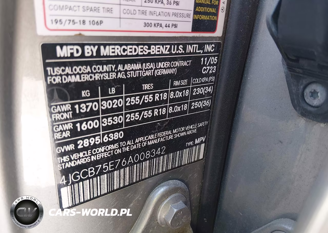2006 Mercedes-Benz R 500 4Matic VIN:4JGCB75E76A008342 - 9