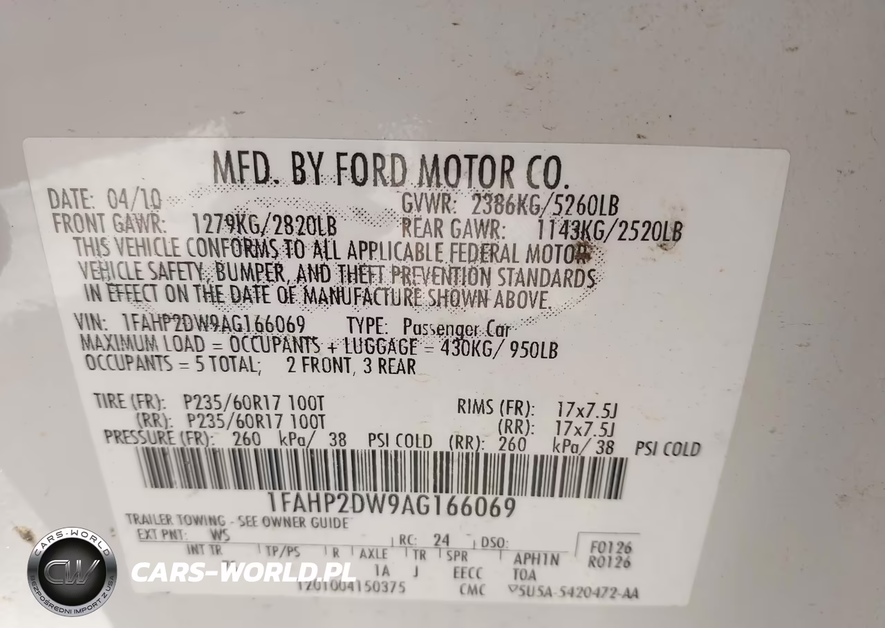 2010 Ford Taurus Se VIN:1FAHP2DW9AG166069 - 9