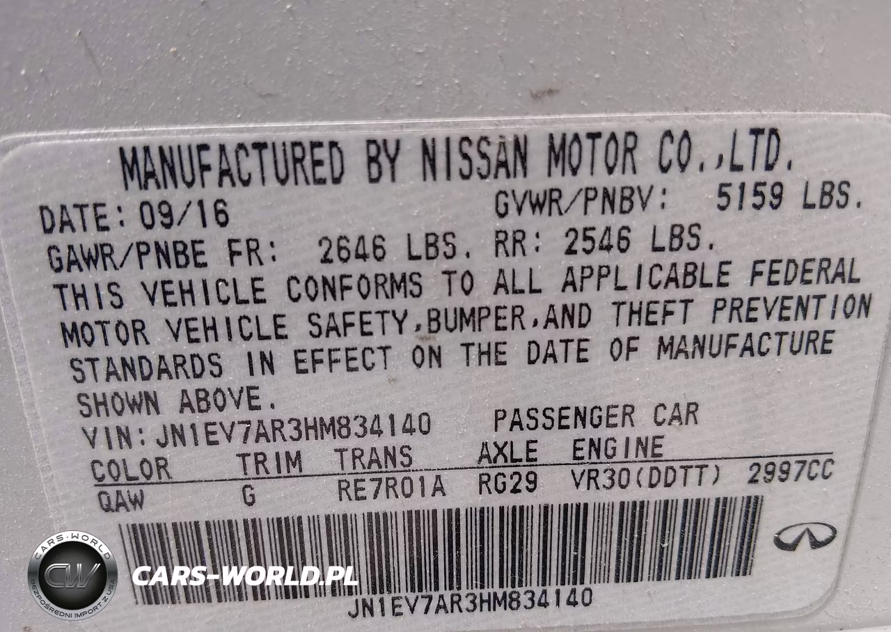 INFINITI Q50 PREMIU VIN:JN1EV7AR3HM834140 - 9