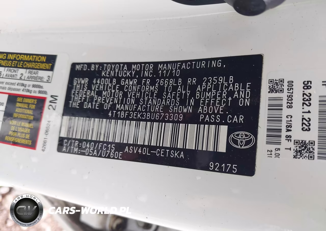 2011 Toyota Camry Se VIN:4T1BF3EK3BU673309 - 9