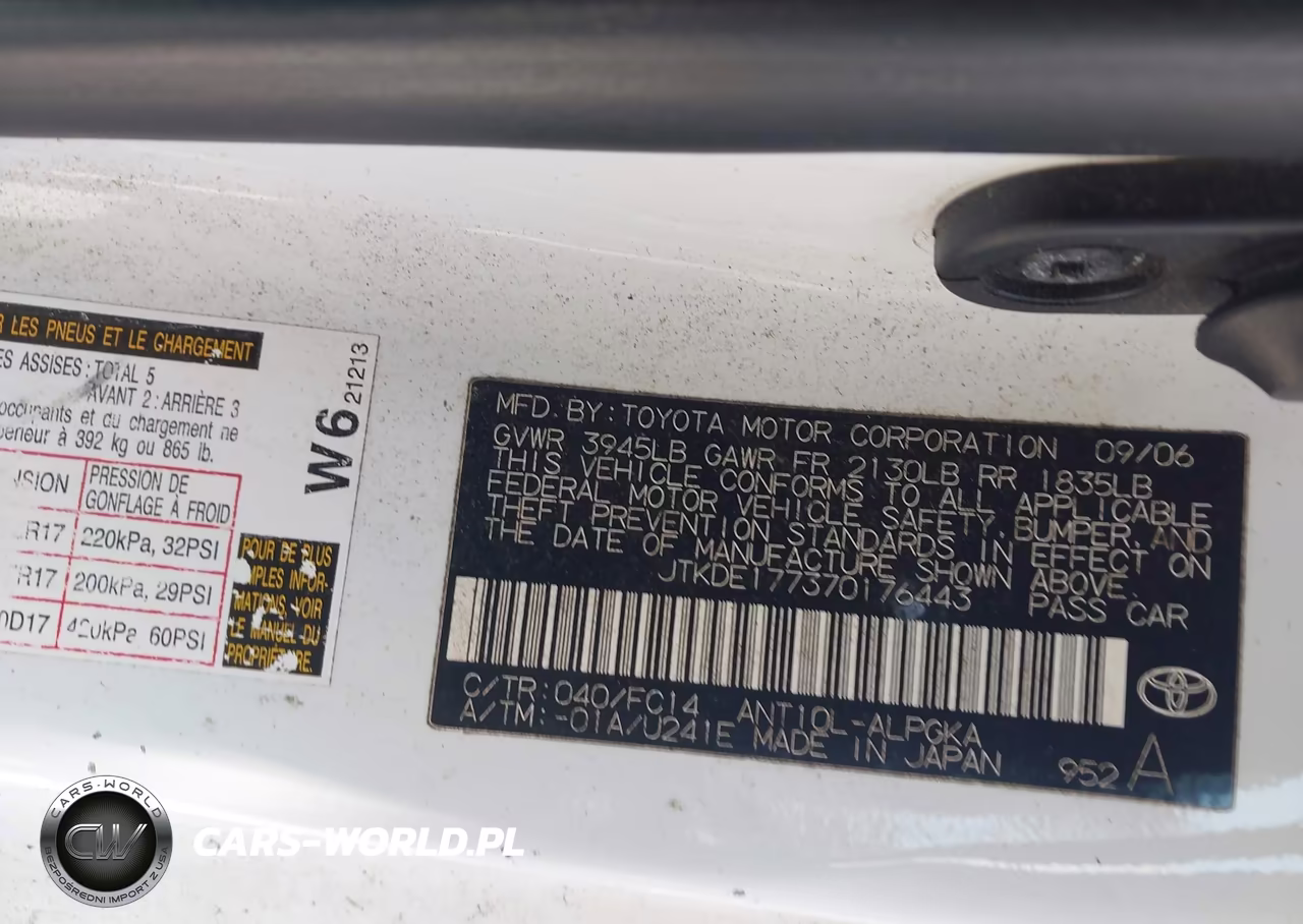 2007 Scion Tc VIN:JTKDE177370176443 - 9