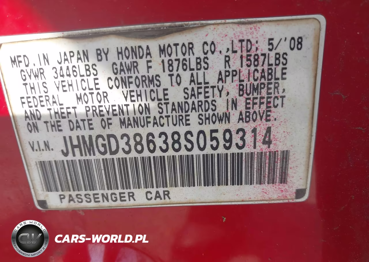 2008 Honda Fit Sport VIN:JHMGD38638S059314 - 9