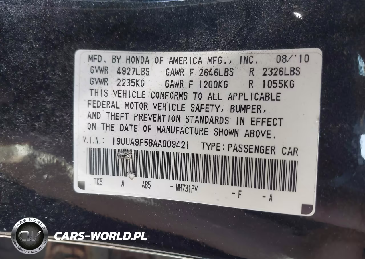 2010 Acura Tl 3.7 VIN:19UUA9F58AA009421 - 9