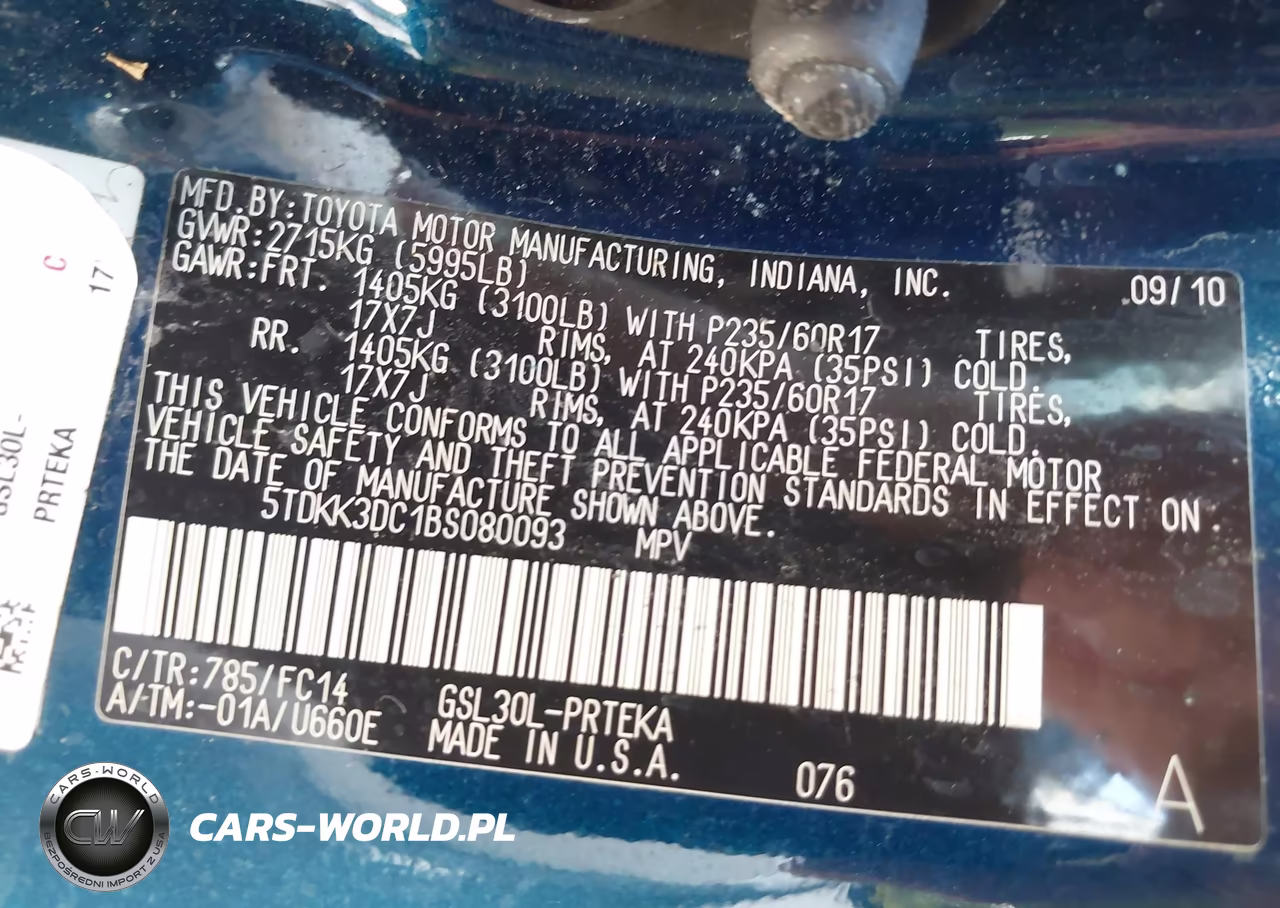 2011 Toyota Sienna Le V6 VIN:5TDKK3DC1BS080093 - 9