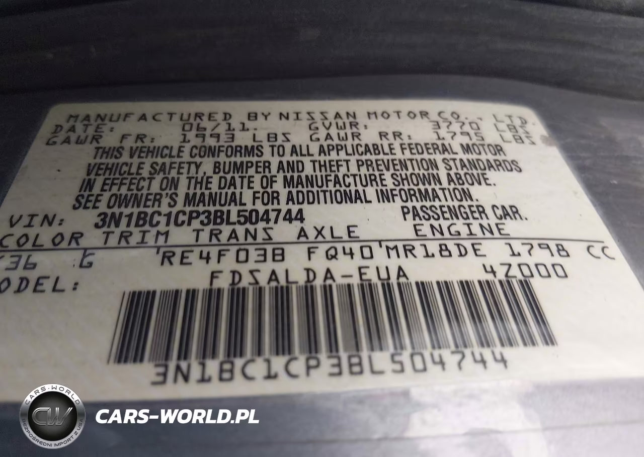 2011 Nissan Versa 1.8S VIN:3N1BC1CP3BL504744 - 9