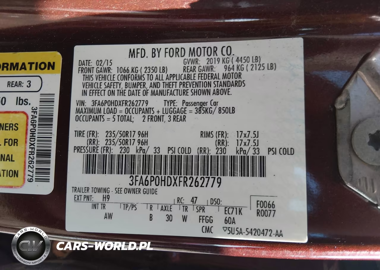 2015 Ford Fusion Se VIN:3FA6P0HDXFR262779 - 9
