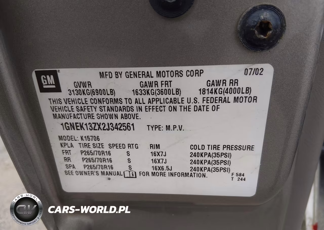2002 Chevrolet Tahoe Lt VIN:1GNEK13ZX2J342561 - 9