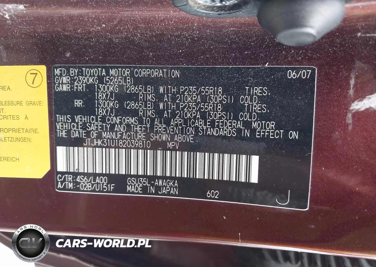 2008 Lexus Rx 350 VIN:JTJHK31U182039810 - 9