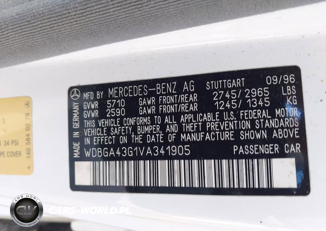 1997 Mercedes-Benz S 420 VIN:WDBGA43G1VA341905 - 9