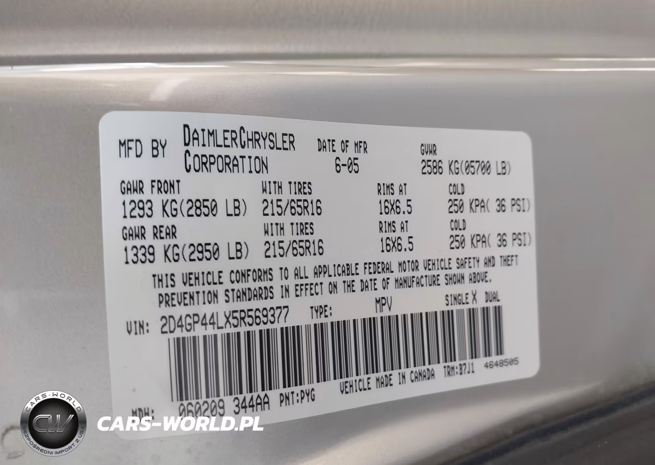 2005 Dodge Grand Caravan Sxt VIN:2D4GP44LX5R569377 - 9