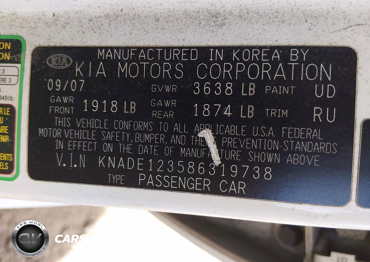 2008 Kia Rio Lx VIN:KNADE123586319738 - 9