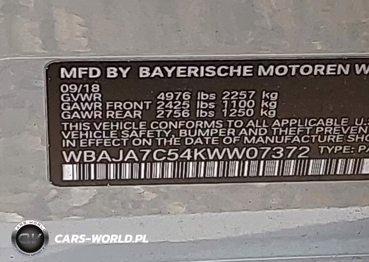2019 BMW 5 Series 530I xDrive VIN:WBAJA7C54KWW07372 - 9