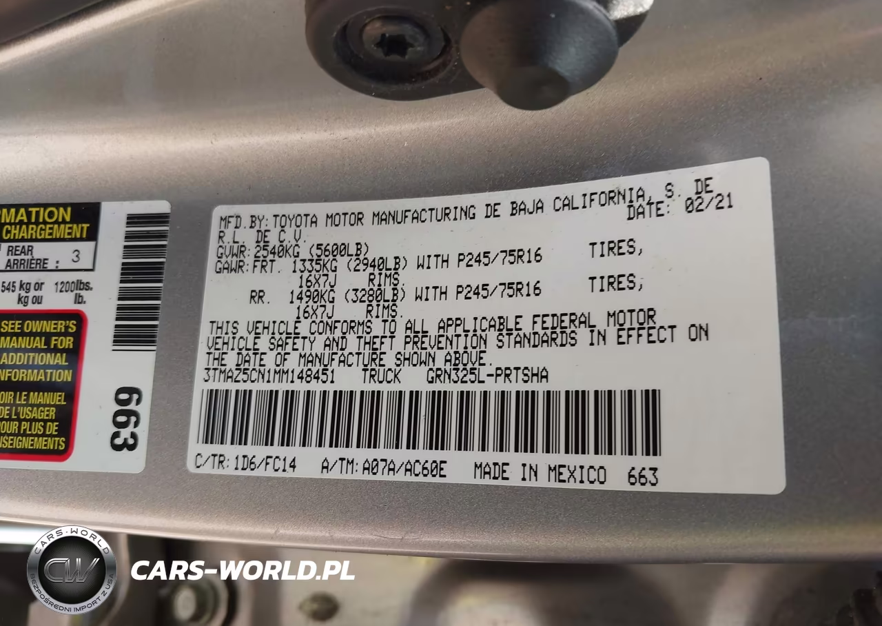 2021 Toyota Tacoma Sr5 V6 VIN:3TMAZ5CN1MM148451 - 9