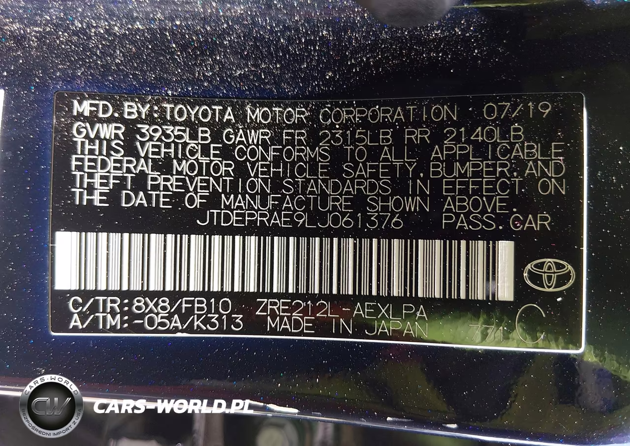 2020 Toyota Corolla Le VIN:JTDEPRAE9LJ061376 - 9