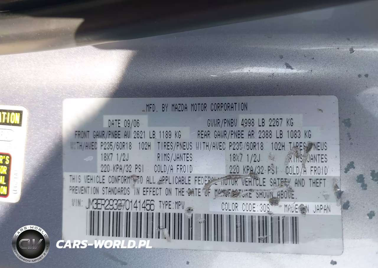 2007 Mazda Cx-7 Grand Touring VIN:JM3ER293370141456 - 9