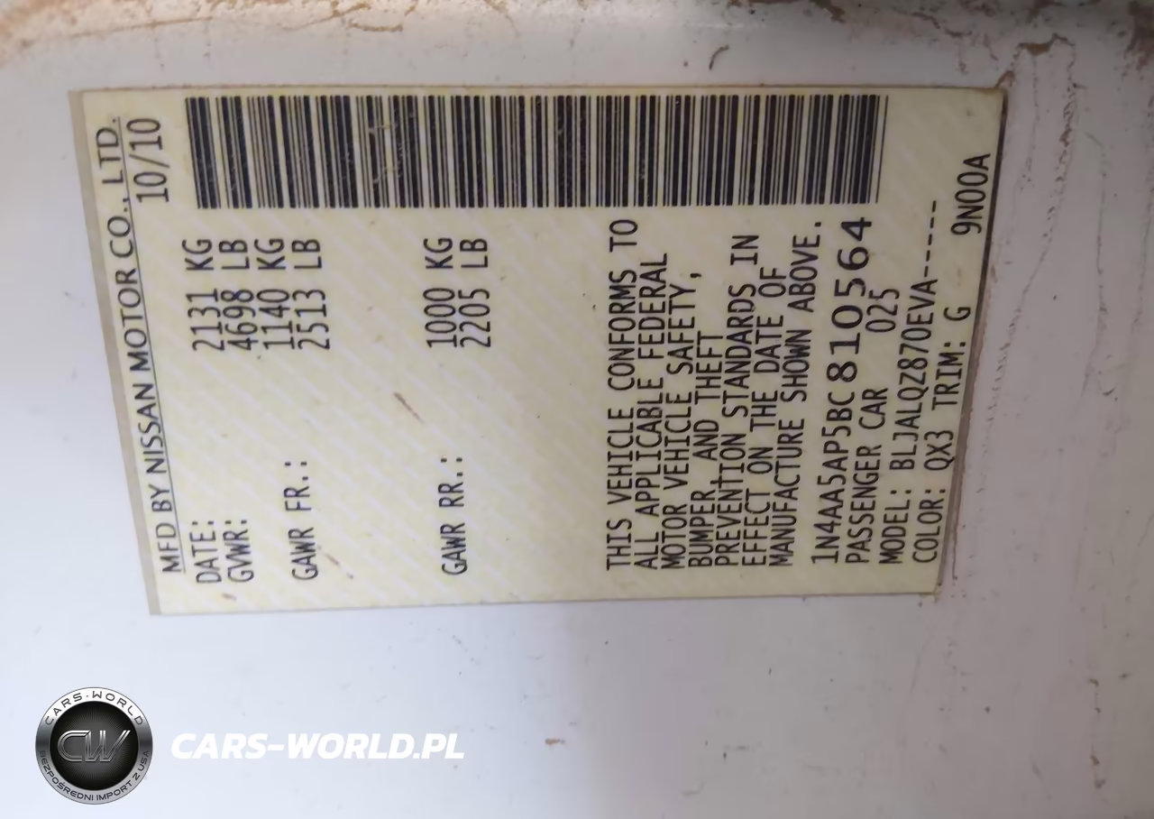 2011 Nissan Maxima 3.5 S VIN:1N4AA5AP5BC810564 - 9