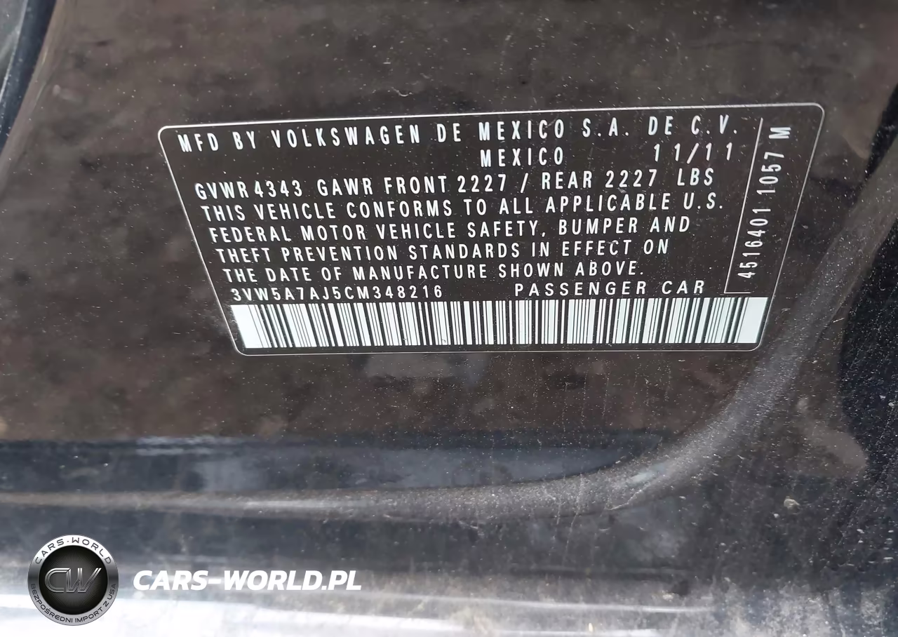 2012 Volkswagen Jetta Gli Autobahn W-Nav VIN:3VW5A7AJ5CM348216 - 9