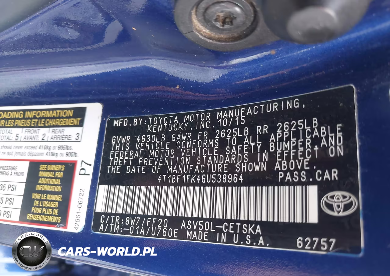 2016 Toyota Camry Se VIN:4T1BF1FK4GU538964 - 9